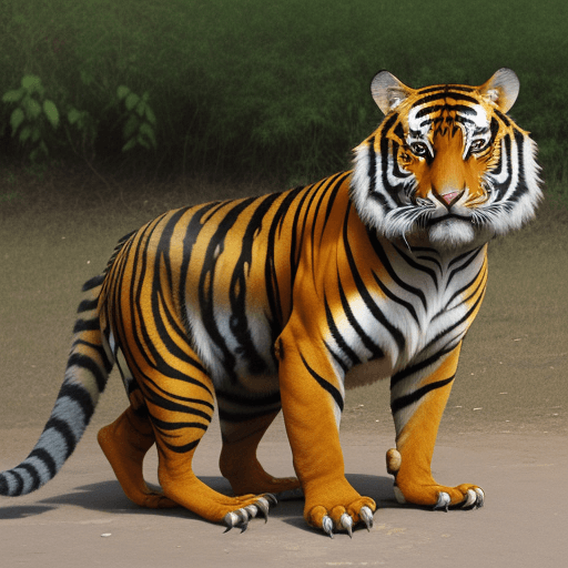 AI generated: tigre y un pollo
