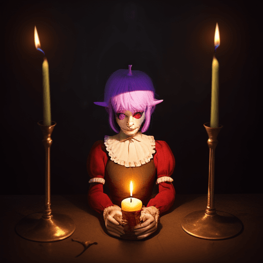 AI generated: After the show lonely circus dungeon woman sadness candle hope
