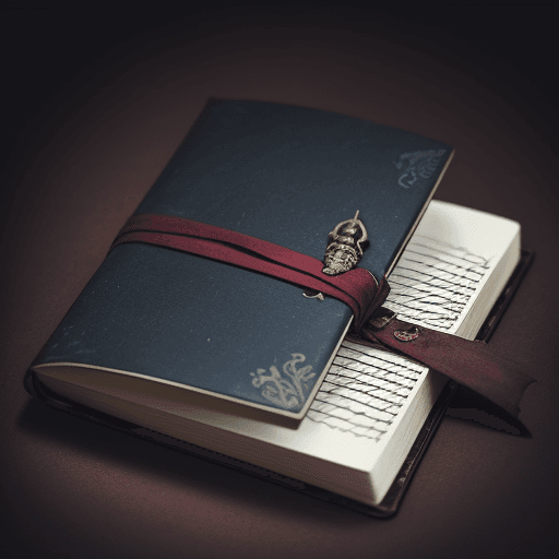 AI generated: An old diary in which one writes down one's thoughts in a dark color