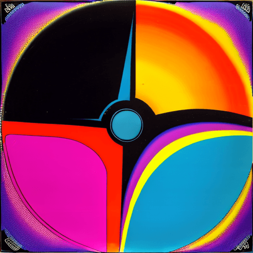 AI generated: 1980's rock band, album cover art, psychedelic, bold colors, vintage --ar 100:100