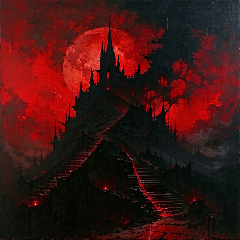 AI generated: unholy, brutal composition, gloomy, intense dark tones, horror, stunning, masterpiece, dramatic, ver...