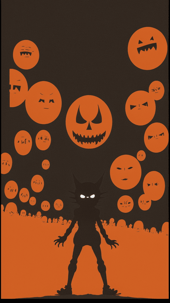 AI generated: evil Studio Ghibli 16k4d rfktrstyle"orange In a paranoid  pose in a unsettling background" --chaos 4...