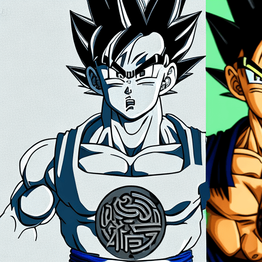 AI generated: Generate an image of a male character in Dragon Ball anime-inspired style by Naohiro Shintani. He pa...