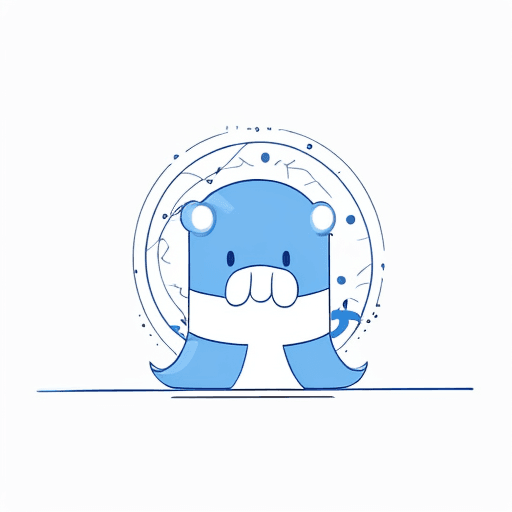 AI generated: [a minimalist web illustration: whimsical blue line art], suitable for print on demand and captivati...