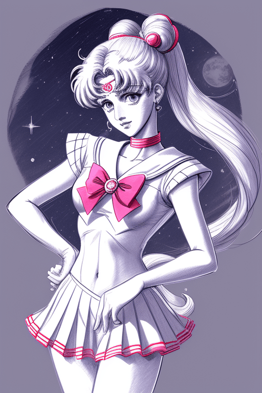 AI generated: sailor moon sketch