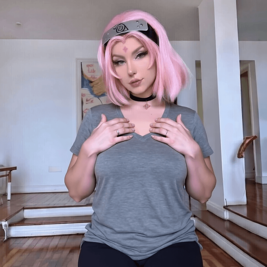 AI generated: hands on breast
