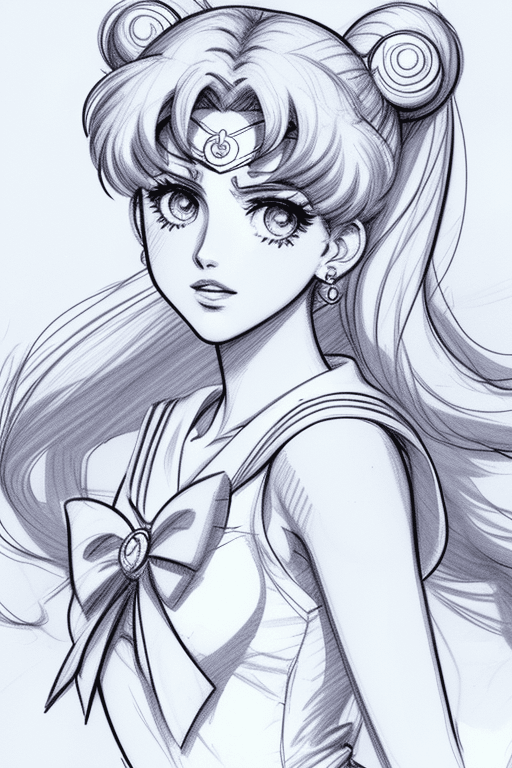 AI generated: sailor moon sketch