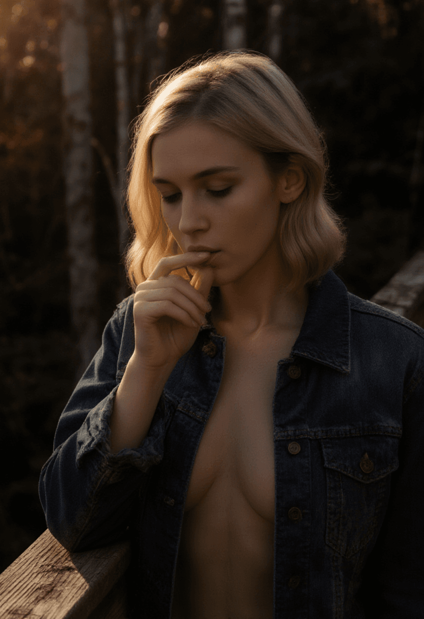 AI generated: A cinematic, photorealistic portrait of a woman in a contemplative pose, captured in dramatic chiaro...