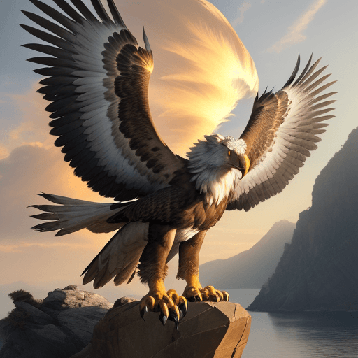 AI generated: A majestic creature with the body and limbs of a lion, fused seamlessly with the head, wings, and ta...