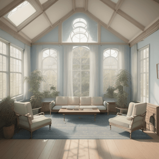 AI generated: High resolution photography interior design, dreamy sunken living room conversation pit, wooden floo...