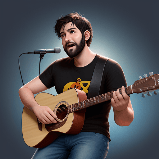 AI generated: Create a pixar-style Disney  image of a 30-year-old man, short straight black hair, short beard, lig...