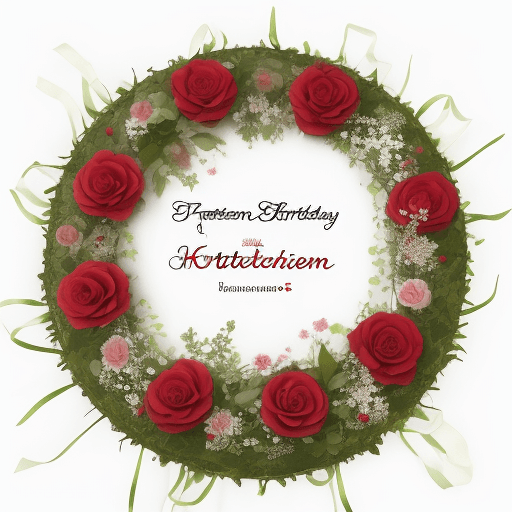 AI generated: Post karte zum geburtstag mit wisen rosen 