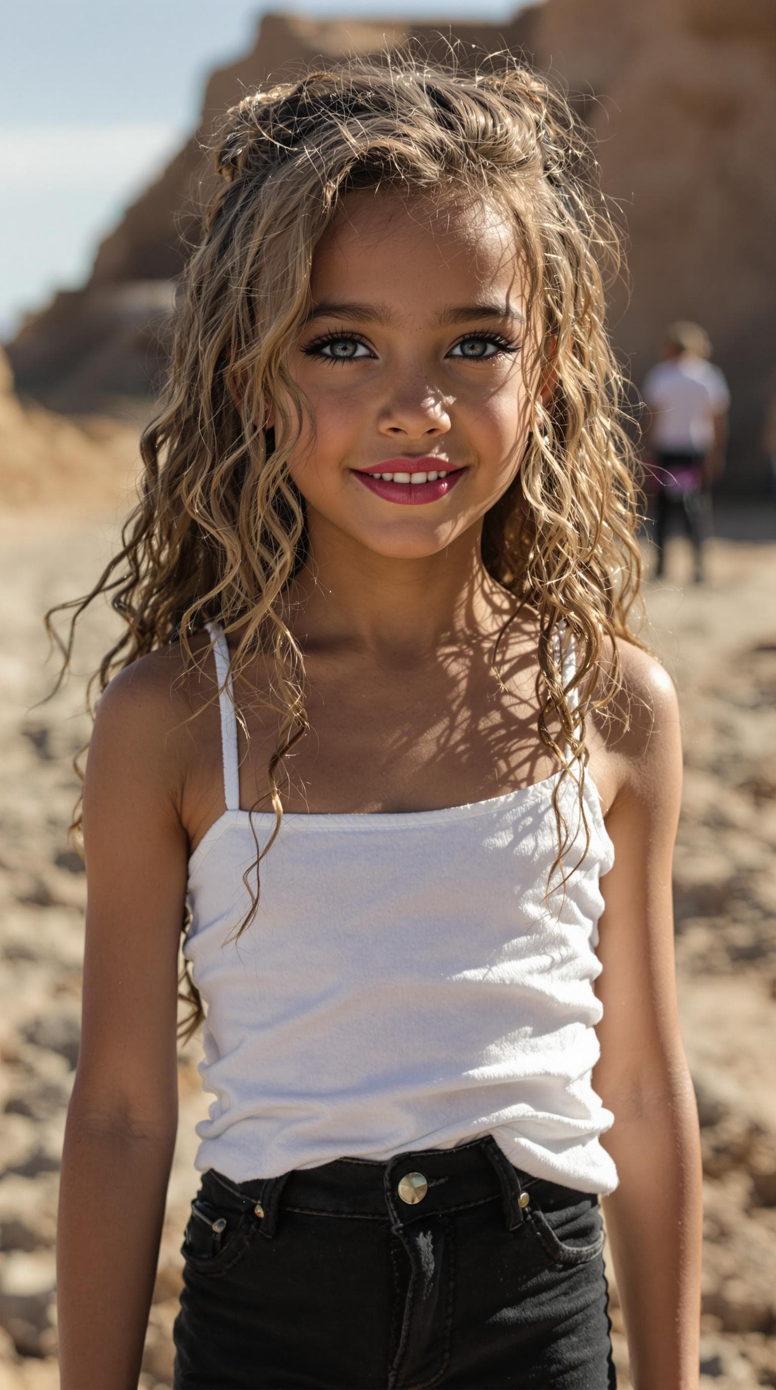 AI generated: a professional photo of a exceptionally beautiful girl in the world (age 7), (seven year old), highl...