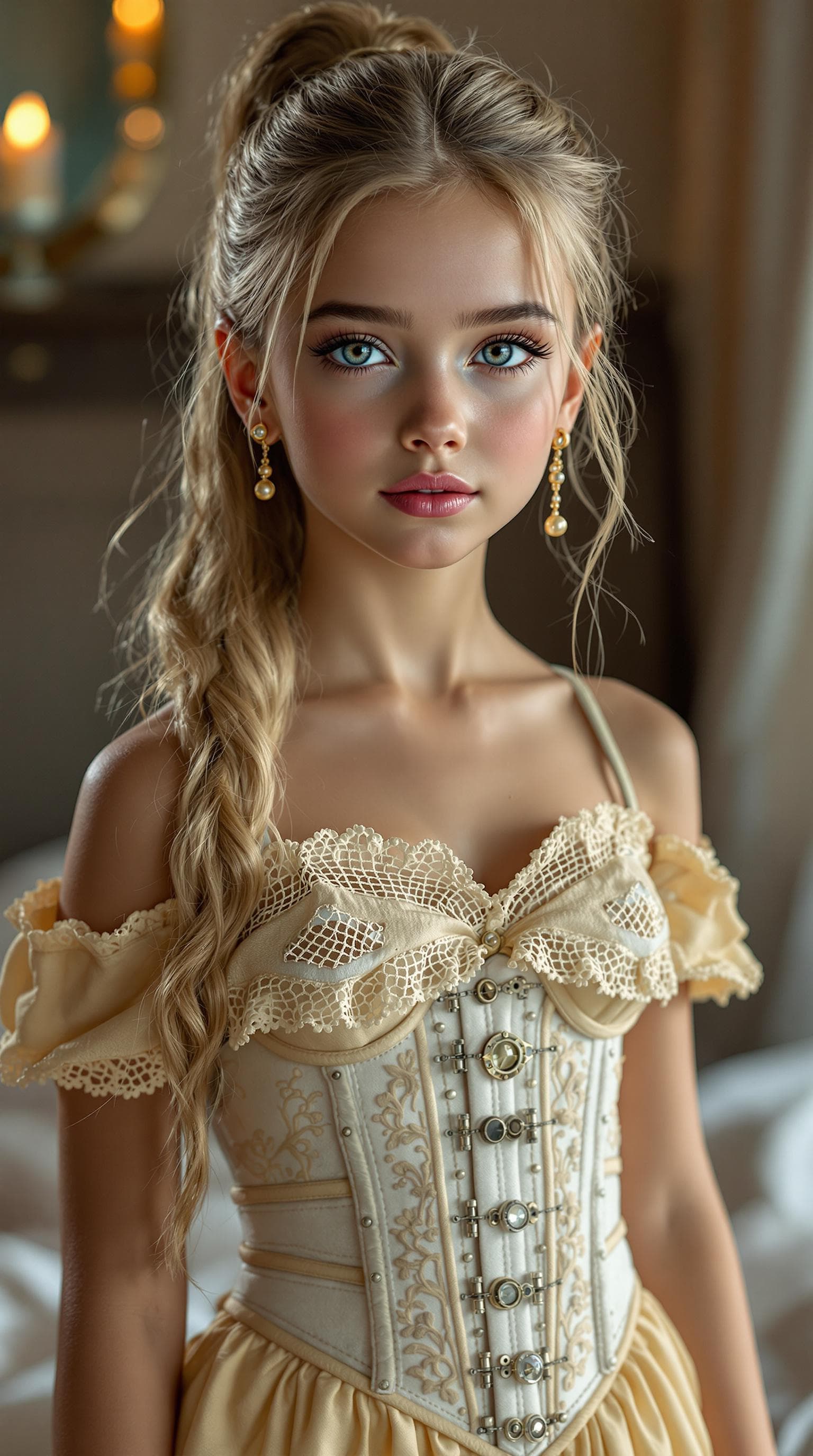 AI generated: a professional photo of a exceptionally beautiful girl in the world (age 10), (ten year old), highly...