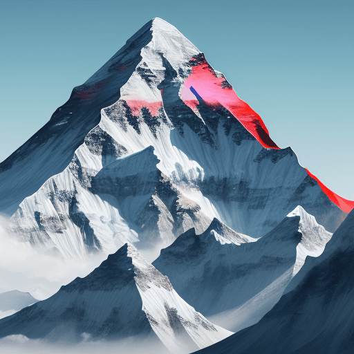 AI generated: Mount Everest, in the style of illusory wallpaper, colorful realism, modular, intense close-ups, uhd...