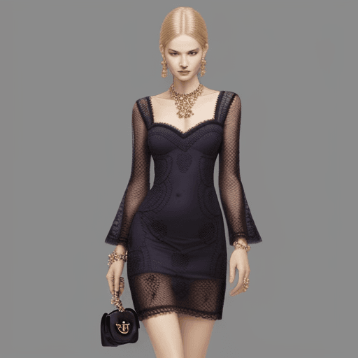 AI generated: A night party elegant crochet dress design by  LV, and Gucci