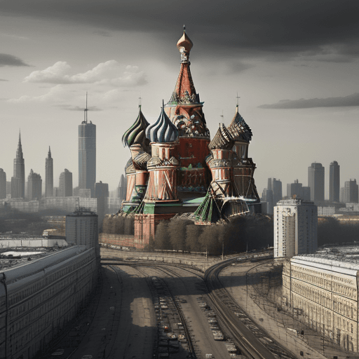 AI generated: Moscow  500 years after the fall of man, unihabited, post apocalypse, photo realistic --style raw --...
