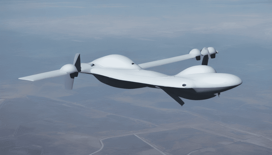 AI generated: RQ-4 Global Hawk drone, against the white sky