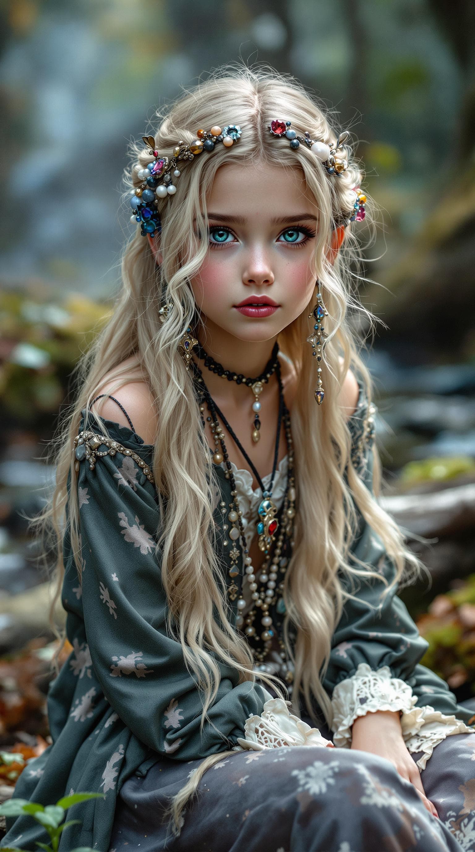 AI generated: a professional photo of a exceptionally of the most beautiful girl in the world, Transylvanian gypsy...