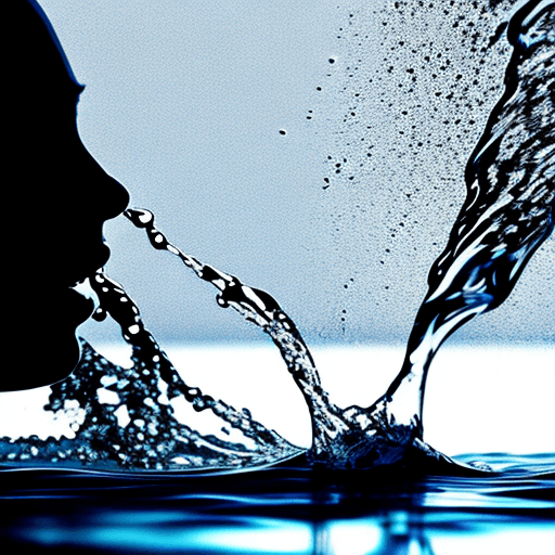 AI generated: thrown water.  silhouette. high detail.