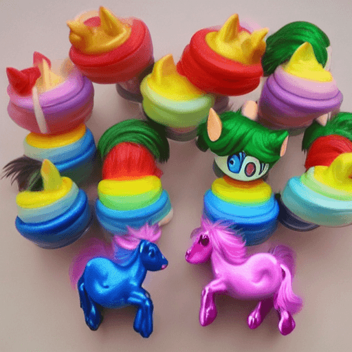 AI generated: Mischievous ponies, gremlins and rainbows, extremely detailed