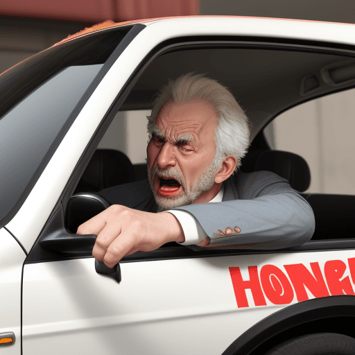 AI generated: the guy's car horn honking
