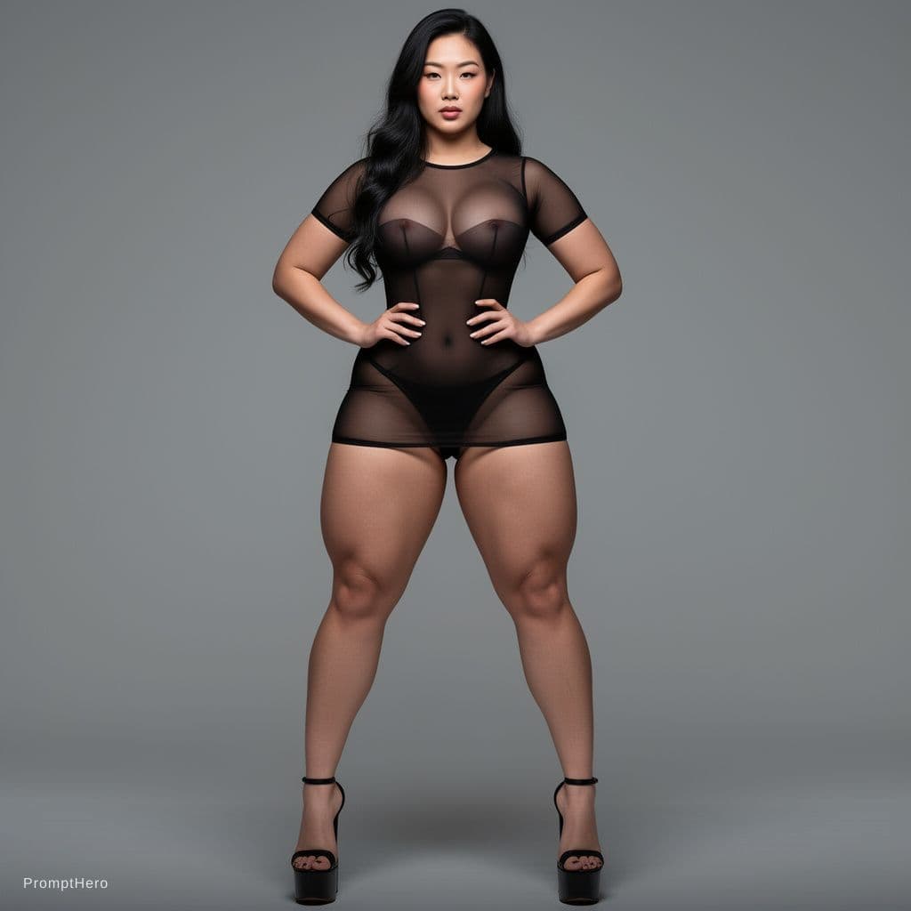 AI generated: Full body photography of an Asian woman with perfect athletic hourglass proportions. Exceptionally l...