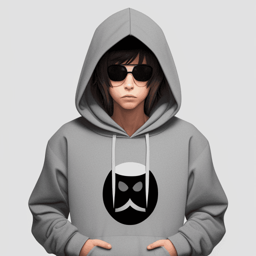 AI generated: Imagine, A character wearing gray hoodie, simple, vector, flat design