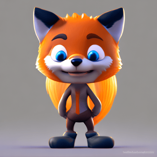 AI generated: Fox model, human part: 1.1, full body, 3d blender, artstation and behance, mobile game character, sh...