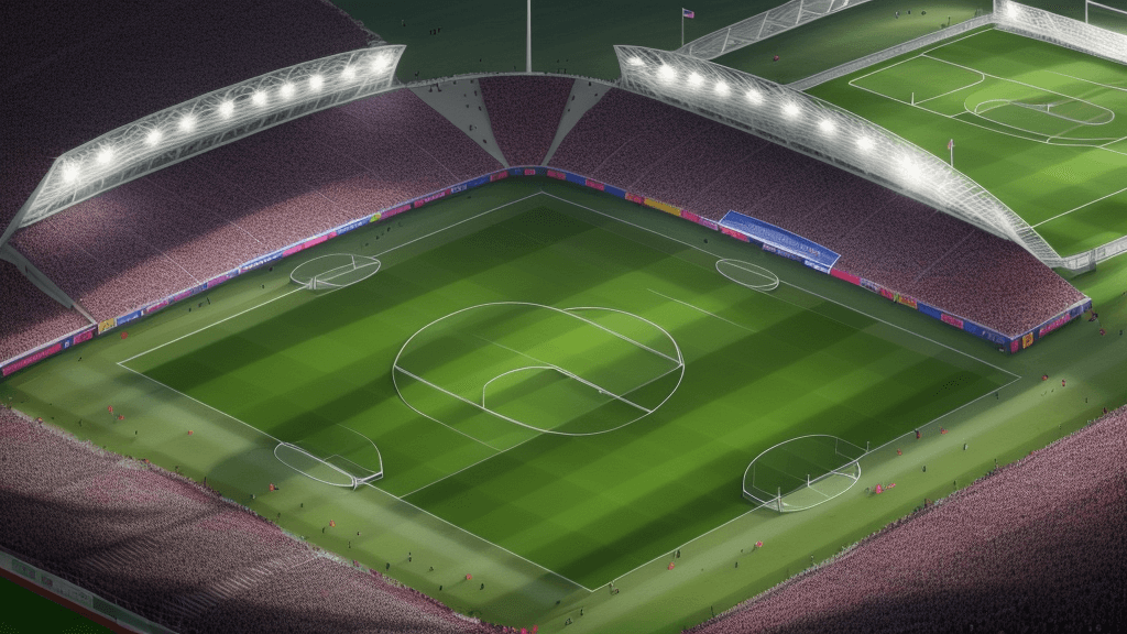 AI generated: ma yimshi fc phrase, A soccer stadium, ma yimshi fc,.