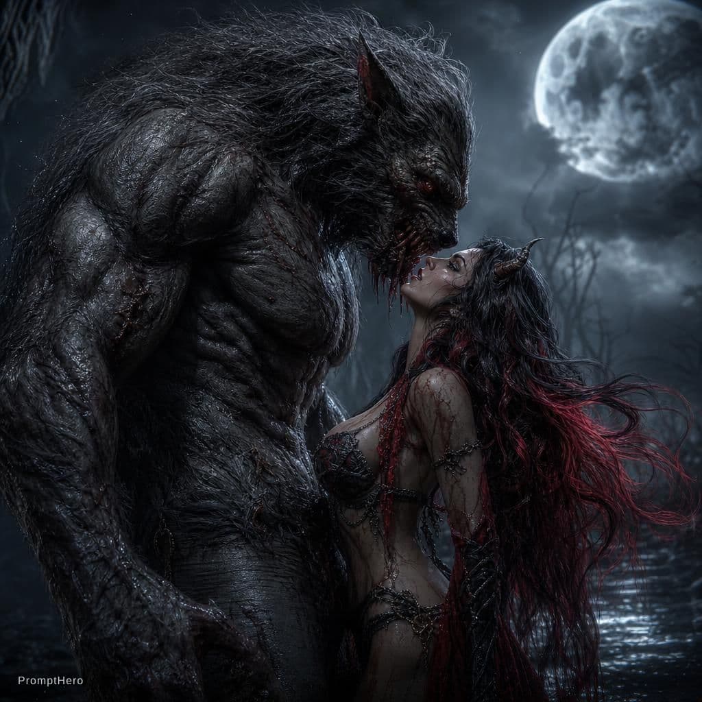 AI generated: The Rougarou: A extreme nightmare version, highly detailed, advanced 3D techniques, distorted featur...