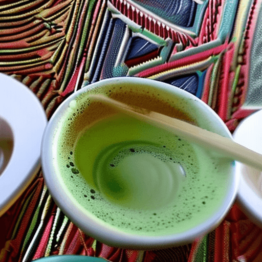 AI generated: Coffe table in barcelona with matcha on it posted on social media snapchat

