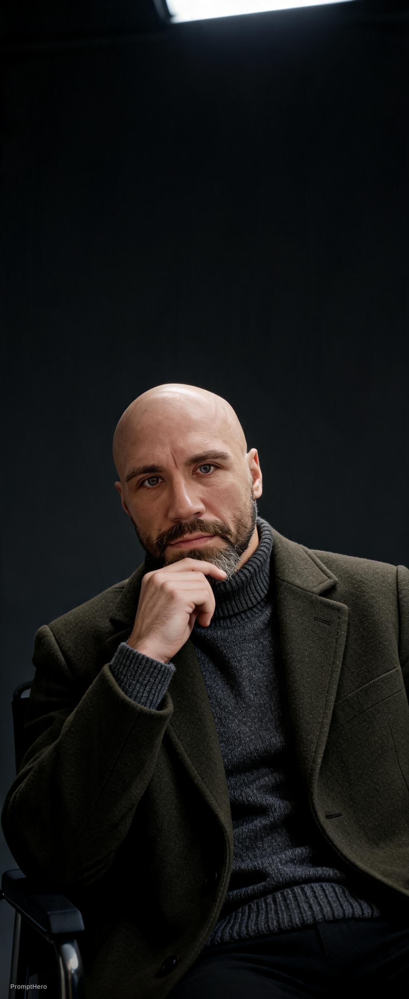 AI generated: high-end portrait photography, editorial studio photography, cinematic color grading, vertical compo...