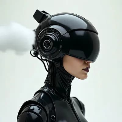 AI generated video: the woman is dancing to disco music while waves of smoke go by.