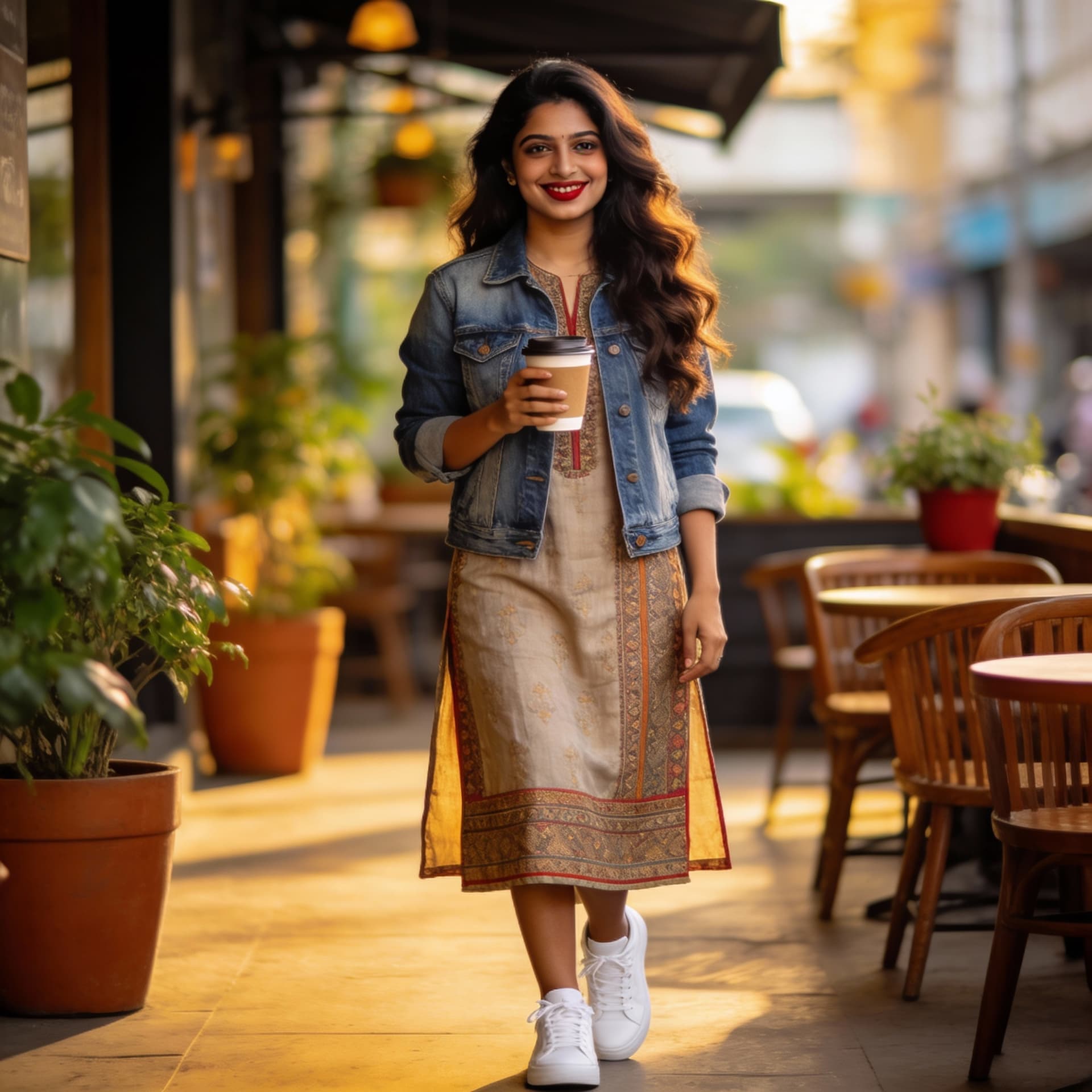 AI generated: indian modern girl photography