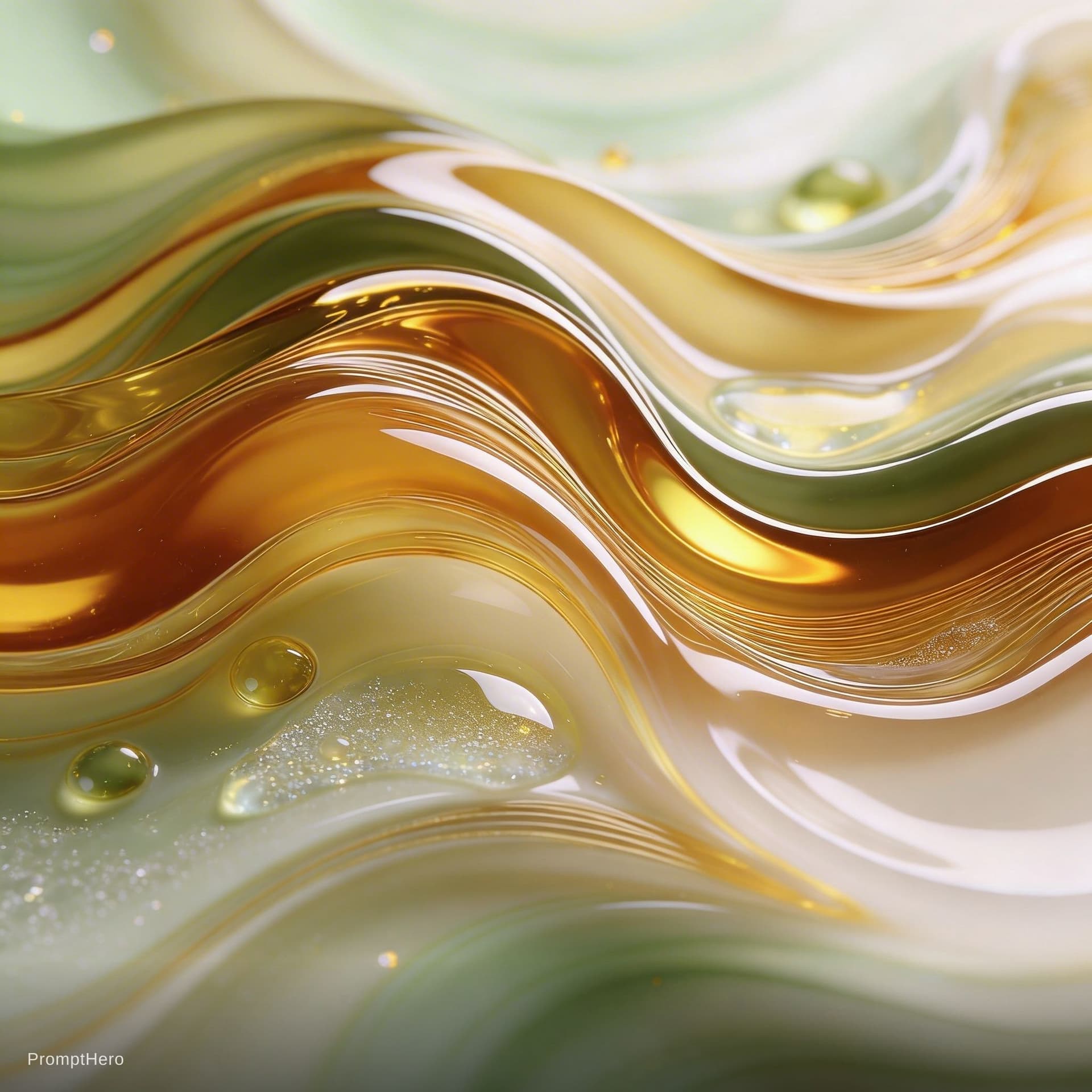 AI generated: A high-end abstract fluid composition featuring smooth, continuous flowing liquid waves and elegant ...