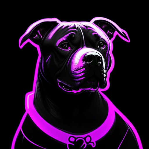 AI generated: Blacklight pitbull dog