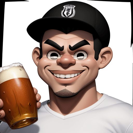 AI generated: a stylized black and white caricature that illustrates a strong soccer Fan, with muscular arms and a...