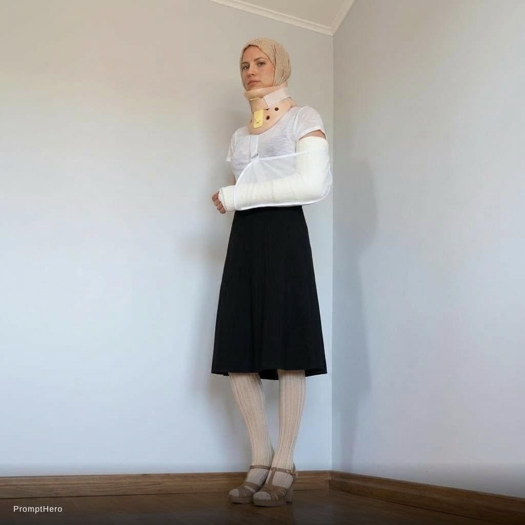 AI generated: Make tshirt of woman on picture white and thin fabric. Make sleeves of tshirt of womsn on picture sh...