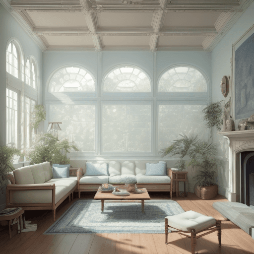 AI generated: High resolution photography interior design, dreamy sunken living room conversation pit, wooden floo...