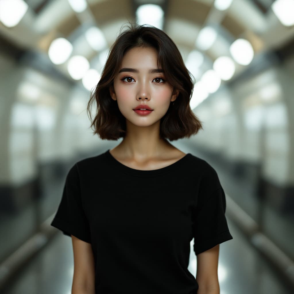 AI generated: An architectural photograph of a 24-year-old Thai female tourist with an elegant and charming face. ...