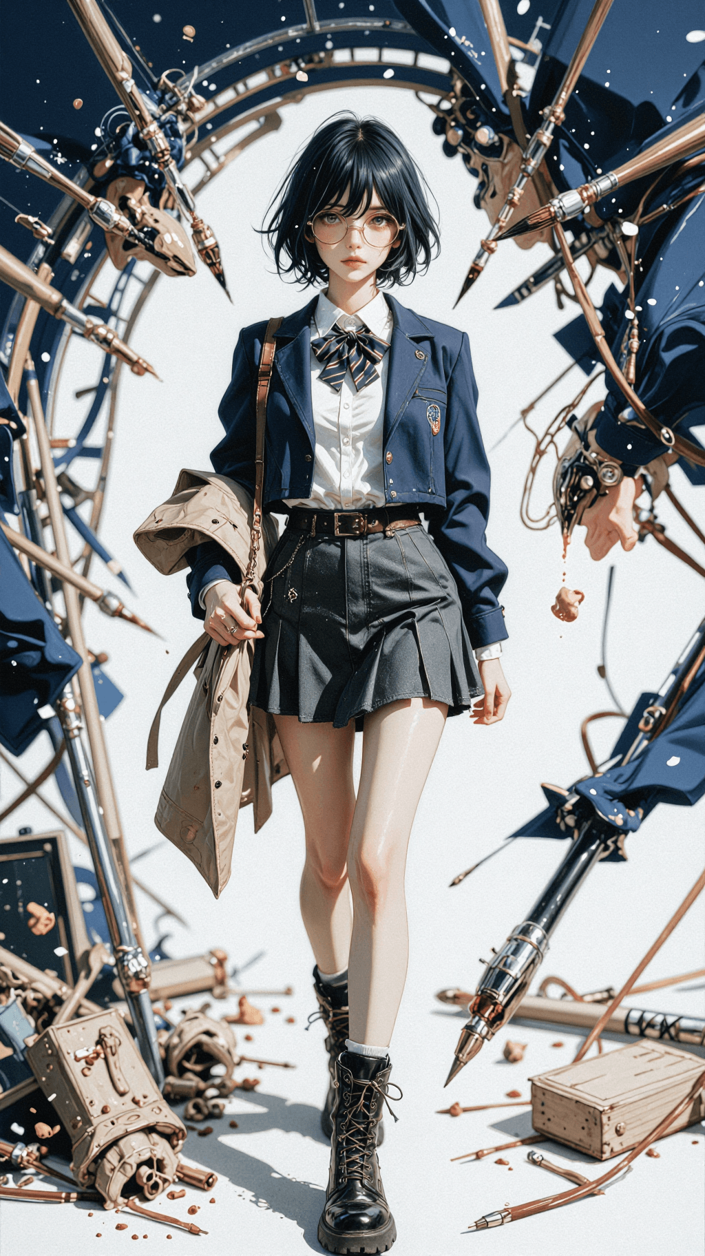 AI generated: masterpiece, (beautiful and aesthetic:1.5), surrealism, highly detailed, anime, a full body painting...