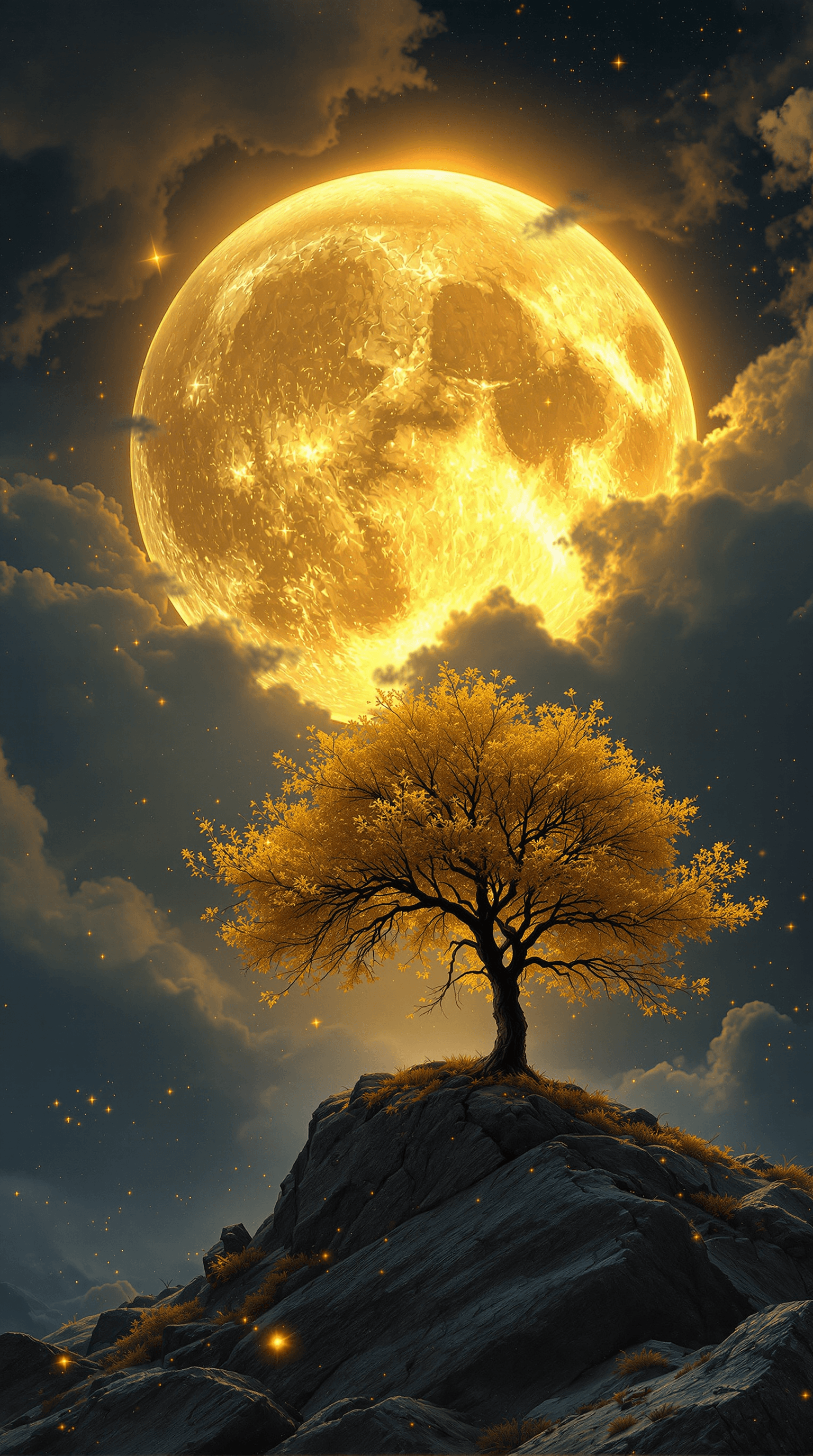 AI generated: (Ultra-high resolution, Hyper-detailed, Surreal fantasy landscape:1.5) A surreal, mesmerizing depict...