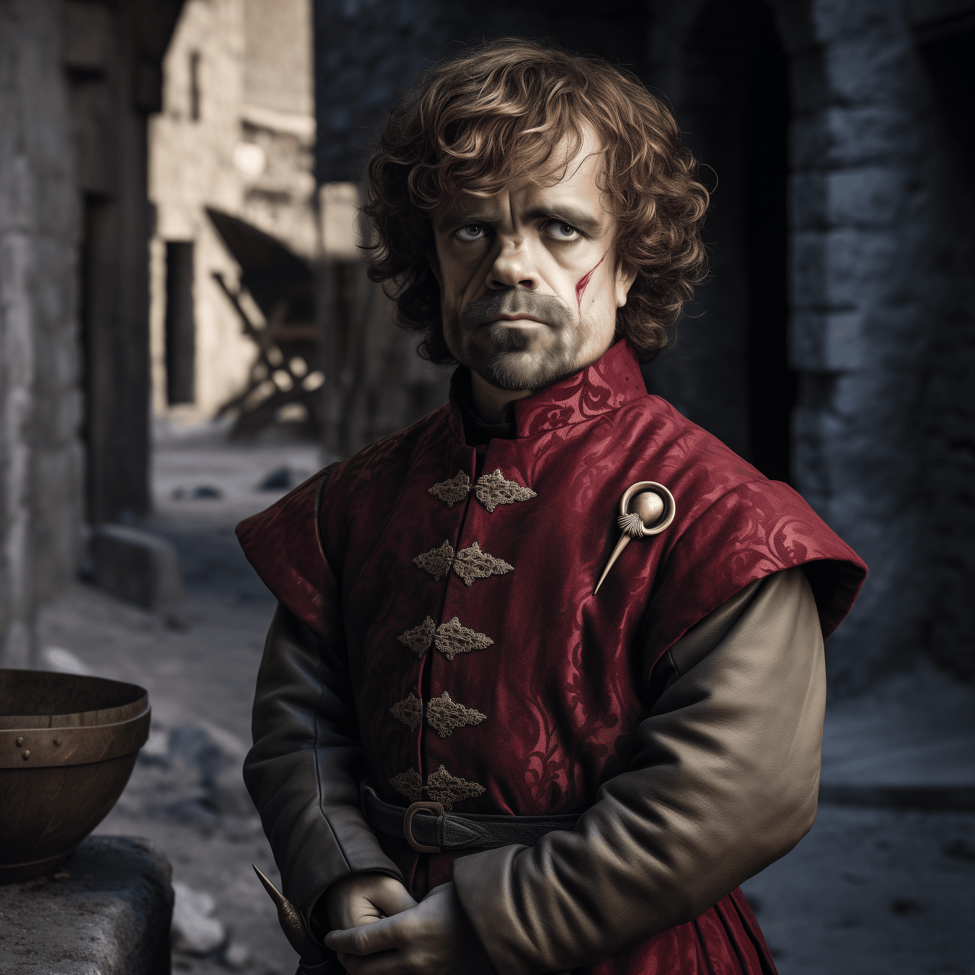 AI generated: Tyrion Lannister from game of thrones, full body high quality photography