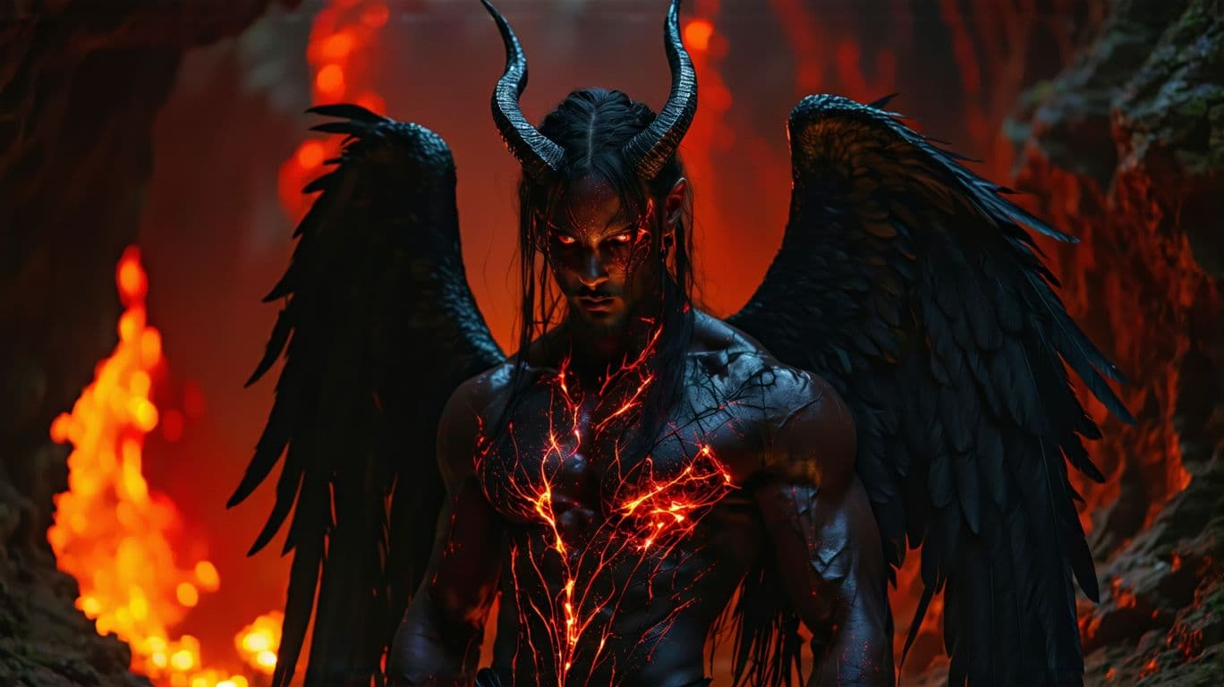 AI generated:  Music Video, A powerful, athletic female demon with rippling muscles, dressed in intricate, red sna...