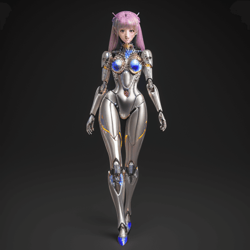 AI generated: The best ever、8K,(((Full Body Esbian)))、(((The shine)))、(((Metallic)))、(((Cyberpunk)))、The cute beau...