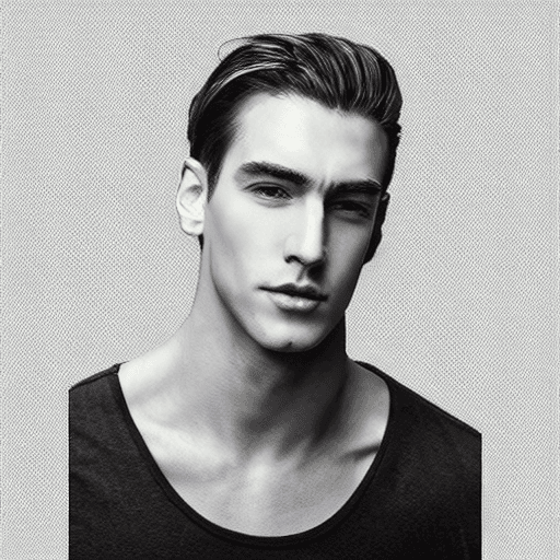 AI generated: 150mm portrait prompts, perfect face, A beautiful man with an oval face with an aquiline nose. 