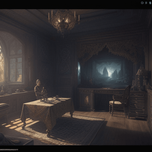 AI generated: realistic dream lifelike fantasy photography, full WIDE view, computer interior design Room, hyper d...