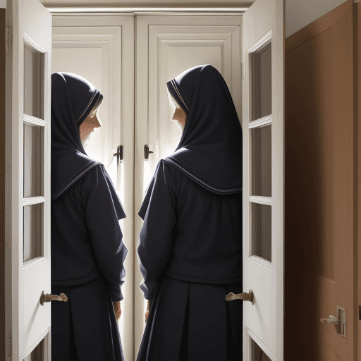AI generated: The school sister's parents arrived, and in order not to be found, they locked the door and were loc...