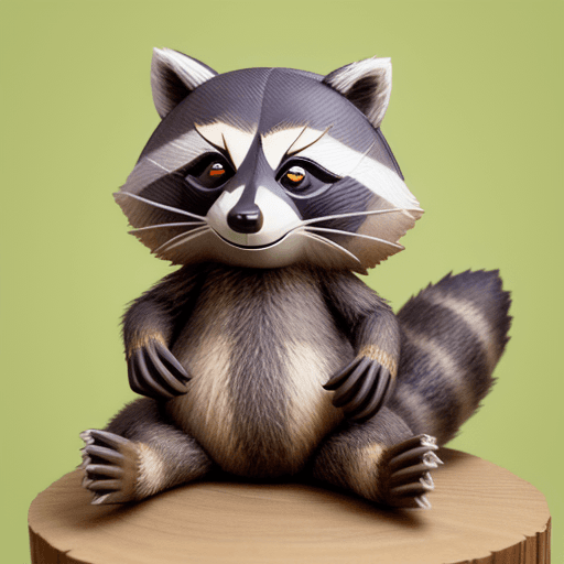 AI generated: cottagecore raccoon, anthropomorphic 